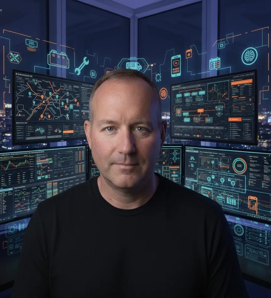 Ryan Fisher at the AI command center